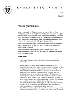 Kvalitetsgaranti Farsta Grundskola (119 kB, pdf)