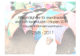 och textilindustrin i Etiopien 2011