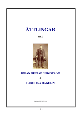 ÄTTLINGAR - Bergström, Håkan & Hassel, Gun