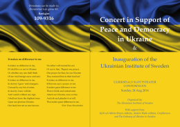 Concert in Support of Peace and Democracy in Ukraine