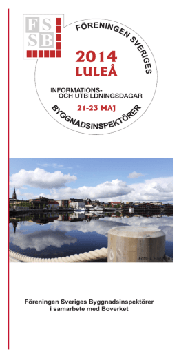 Program 2012 - Föreningen Sveriges Byggnadsinspektörer