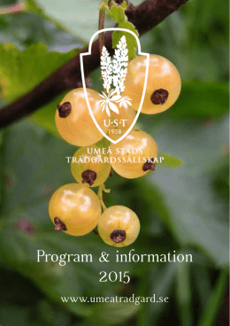 2015 års program - Umeå stads trädgårdssällskap