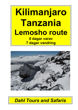 Kilimanjaro, Lemosho route 7 dagar