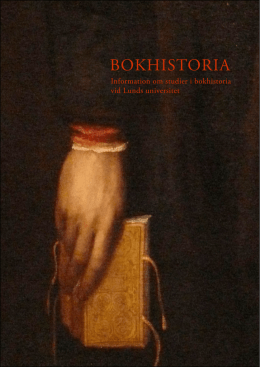 BOKHISTORIA - Institutionen för kulturvetenskaper