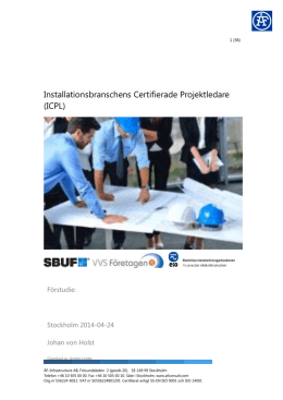 Installationsbranschens Certifierade Projektledare
