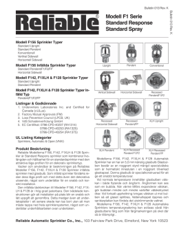 013 Rev. K_Swedish.indd - Reliable Automatic Sprinkler Co.