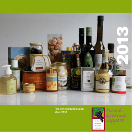 Pris och produktkatalog Mars 2013