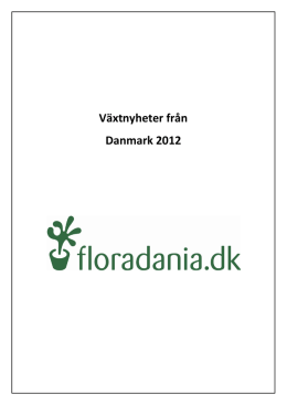 Växtnyheter från Danmark 2012