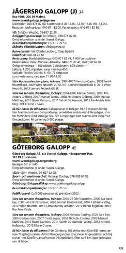 JÄGERSRO GALOPP (J) 34 GÖTEBORG GALOPP 45