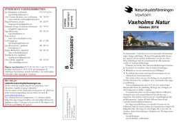 Vaxholms höstprogram - Naturskyddsföreningen