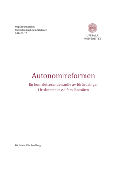Autonomireformen - Uppsala universitet