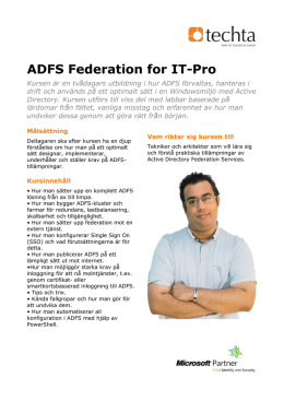 ADFS Federation for IT-Pro