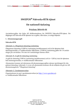 SWEPOS Nätverks-RTK-tjänst för nationell täckning