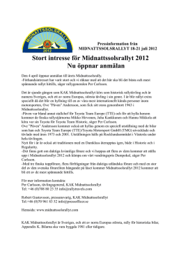 Stort intresse för Midnattssolsrallyt 2012