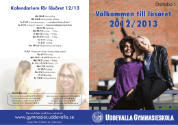 Välkommen till läsåret 2012/2013