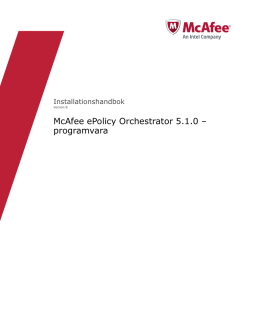 ePolicy Orchestrator 5.1.0 programvara Installationshandbok