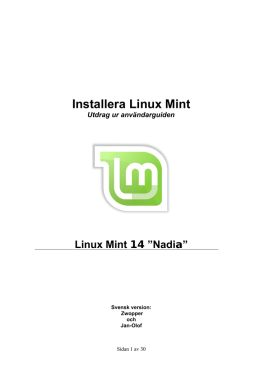 Installera Linux Mint på hårddisken