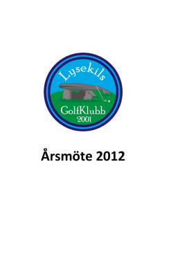 Årsmöte 2012 - Lysekil Holma Golf