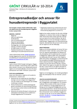 Grönt cirkulär 2014-10 - Sveriges Byggindustrier
