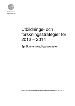 Utbildnings- och forskningsstrategier för 2012 – 2014