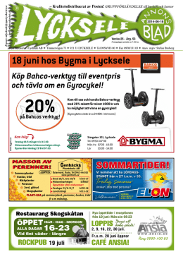 Annonsbladet vecka 25, 2014 - Nya Tryckeriet i Lycksele AB