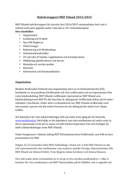 Halvårsrapport MSF Utland 2014/2015