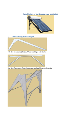 Monteringsinstruktioner för integrerad solfångare med heat pipe