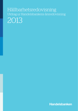 Hållbarhetsredovisning 2013 (pdf)