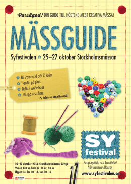 Syfestivalen 25–27 oktober Stockholmsmässan