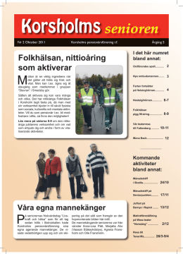 Korsholmssenioren nr 2 2011 - Korsholms Pensionärsförening