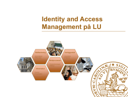 Identity and Access Management på LU (Eskil Swan)