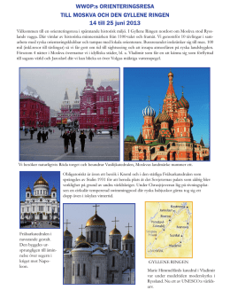 Moskva och Den Gyllene Ringen 14-25 juni 2013