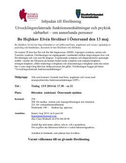 Inbjudan till föreläsning Bo Hejlskov Elvén 13 maj 2014