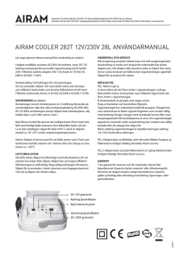 AIRAM COOLER 282T 12V/230V 28L ANVÄNDARMANUAL