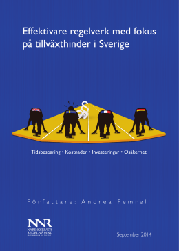Effektivare regelverk med fokus på tillväxthinder i Sverige 2014