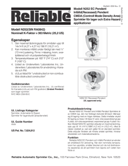 008 Rev. D_Swedish.indd - Reliable Automatic Sprinkler Co.