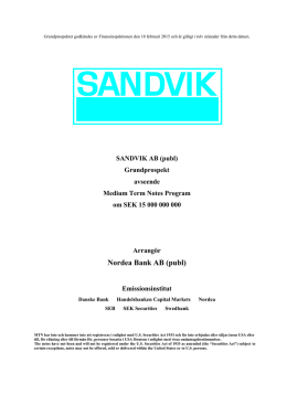 Grundprospekt för Sandvik AB:s svenska MTN