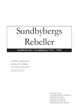 Syndikalismen i Sundbyberg 1910 -- 1920
