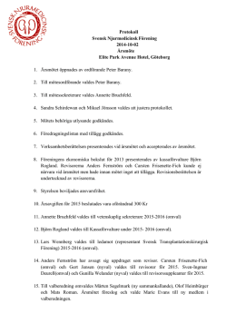Protokoll Svensk Njurmedicinsk Förening 2014-10