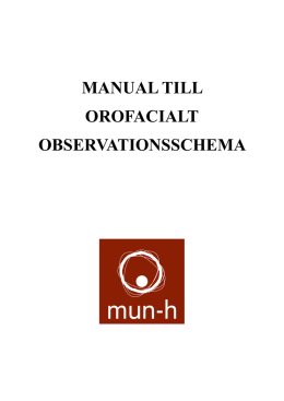 Manual till Observationsschema - Mun-H