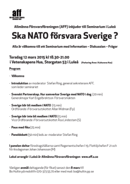 Ska NATO försvara Sverige ?
