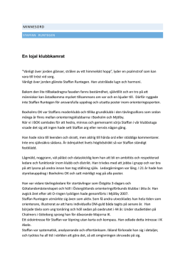 Minnesord Staffan Runtegen - Östergötlands Orienteringsförbund