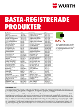 BASTA-regiSTrerAde produkTer