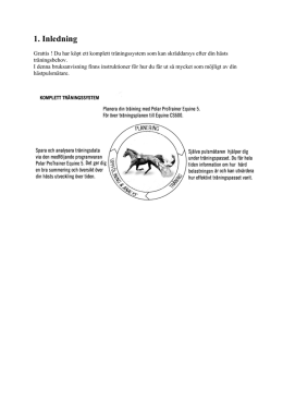 Polar Equine CS600X Bruksanvisning