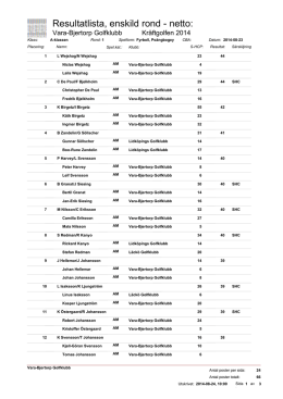 Resultatlista Kräftgolfen 2014 - Vara