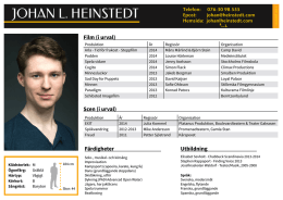 Ladda ner CV här - Johan L. Heinstedt