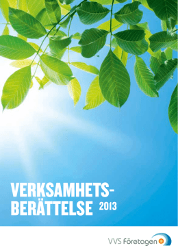VERKSAMHETS- BERÄTTELSE 2013