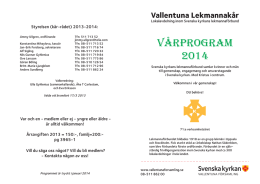 VÅRPROGRAM 2014 - Vallentuna Församling