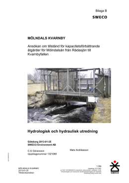 Ansökan_Bilaga B, Hydrologisk och hydralisk