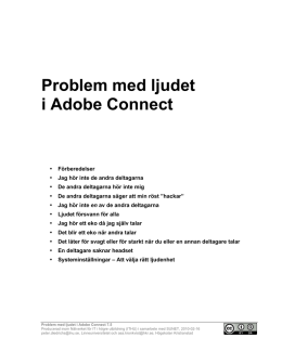 Problem med ljudet i Adobe Connect - ViPER